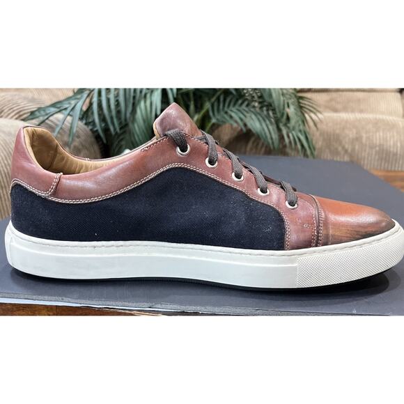 Men’s Di Bianco Scarpe Brown Leather Sneaker Shoe EU 44 US 11 - Picture 2 of 12